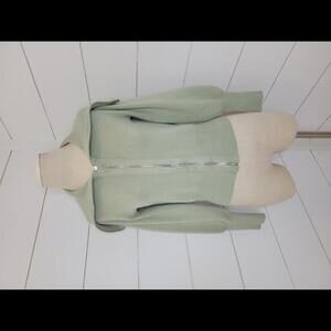 Magaschoni medium light green zip cardigan sweater